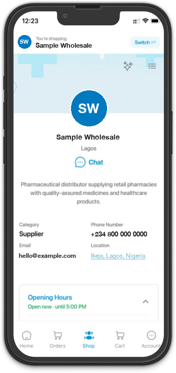 The Compre app for pharmacies